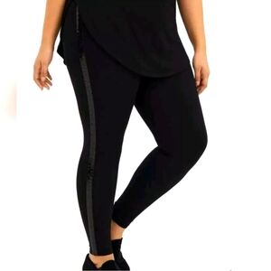Torrid Size 0  Platinum Black Tuxedo Sequin Stripe Leggings